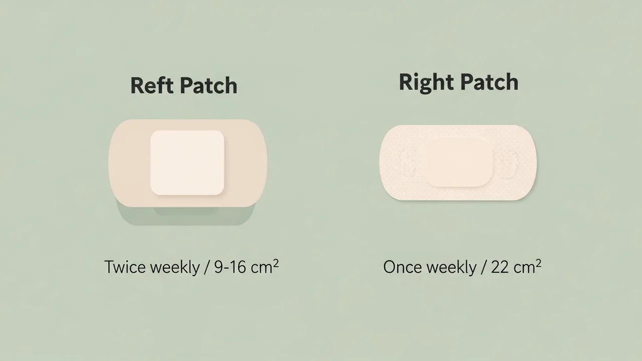 CombiPatch vs Climara Pro patch size and wear schedule comparison