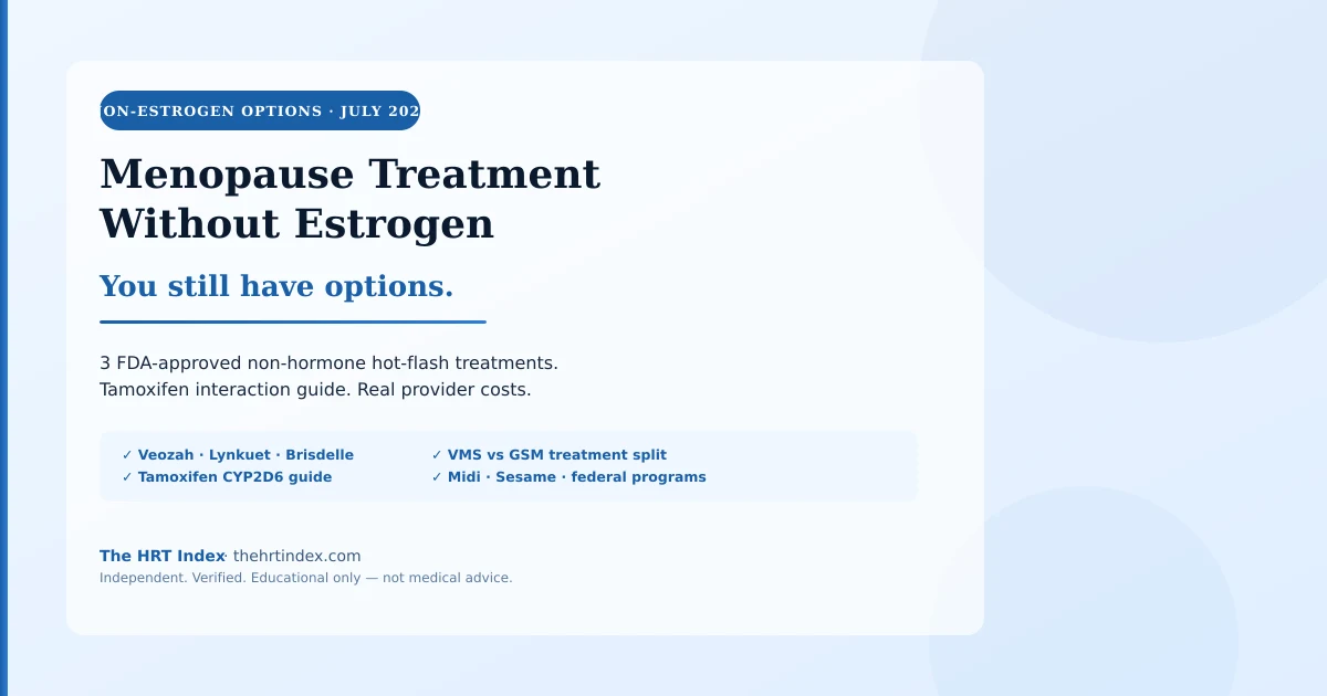 Guide to online menopause treatment for women who cannot take estrogen — non-hormone hot-flash and vaginal symptom options